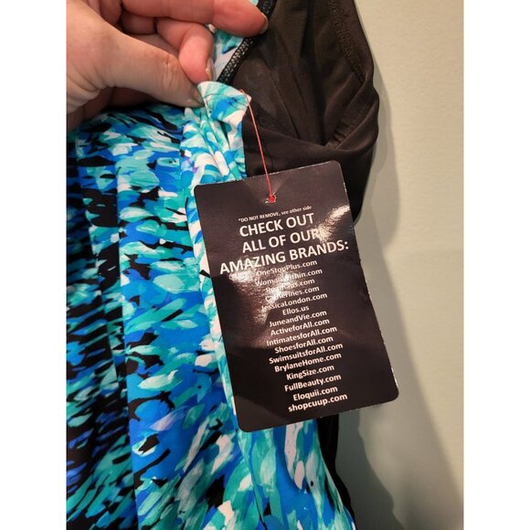 New Swim 365 Swimsuits For All Blue Black 1pc Swimsuit Sz 18 - Picture 6 of 9